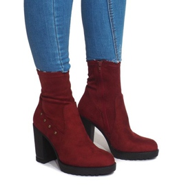 Zamszowe Botki BG-59 Czerwony czerwone