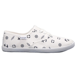 Marynarskie Tenisówki VICES białe