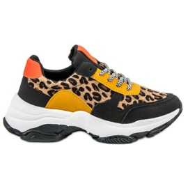 SHELOVET Kolorowe Sneakersy Leopard Print wielokolorowe