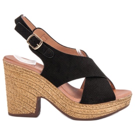 Anesia Paris Lekkie Sandały Na Obcasie czarne