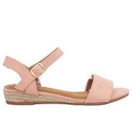 Sandałki espadryle różówe 9R73 Pink różowe