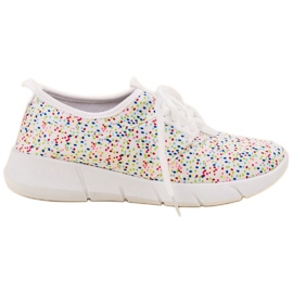 Bona Buty Sportowe W Kropki białe
