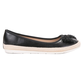 COLORFUL Modne Czarne Baleriny