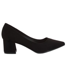 Czółenka na szerokim obcasie czarne KJ-10 Black