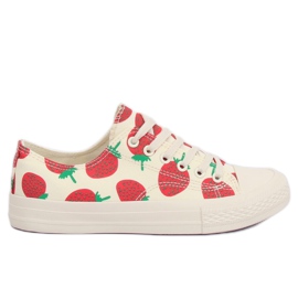 Trampki strawberry beżowe XL-21 Beige beżowy