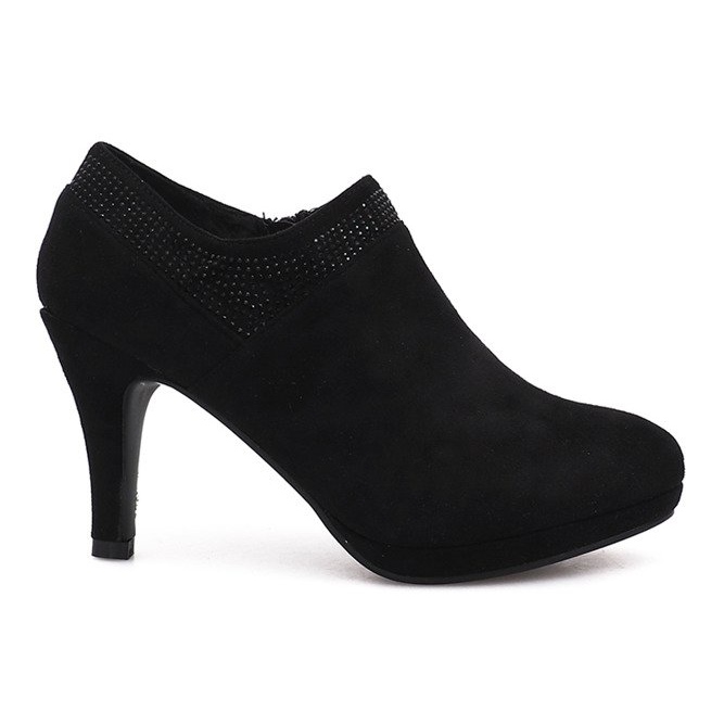 Czarne botki na szpilce Marie