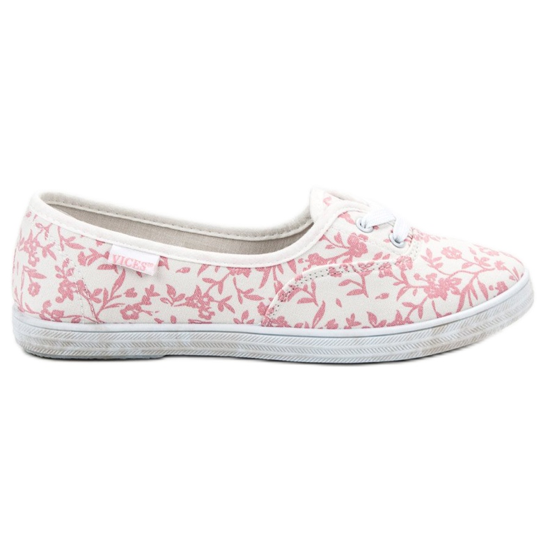 Tenisówki Ze Wzorem VICES białe różowe