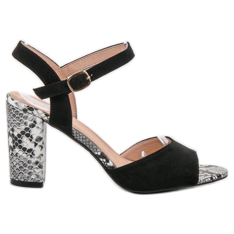 Vinceza Sandałki Snake Print czarne