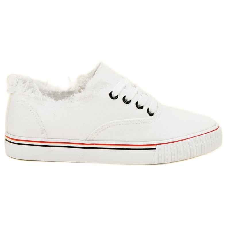 SHELOVET Białe Tekstylne Trampki