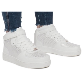 Białe Wysokie Trampki Force One wielokolorowe