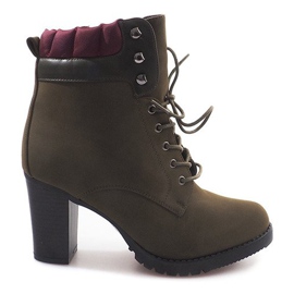 Wiązane Botki Workery A-151 Zielony zielone