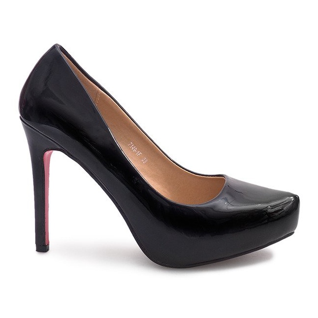 Lakierowane Szpilki Na Platformie 7149-F Czarny czarne