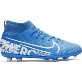 Buty piłkarskie Nike Mercurial Superfly 7 Club FG/MG Jr AT8150-414 niebieskie niebieskie