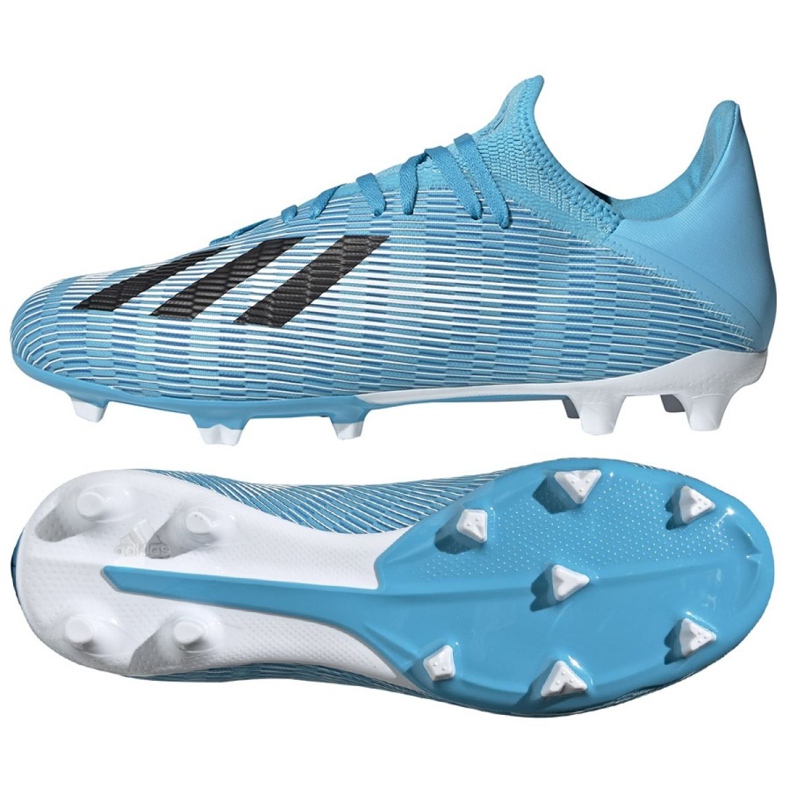 Buty piłkarskie adidas X 19.3 Fg M F35383 niebieskie szare