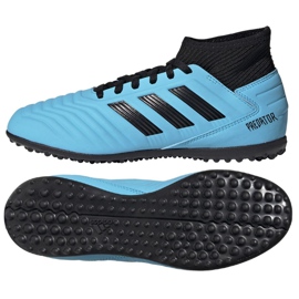 Buty piłkarskie adidas Predator 19.3 Tf Jr G25803 niebieskie niebieskie
