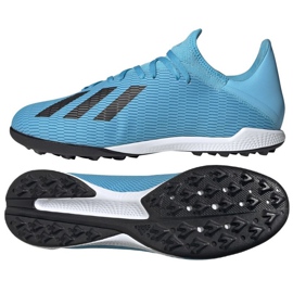 Buty piłkarskie adidas X 19.3 Tf M F35375 niebieskie niebieskie