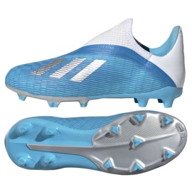 Buty piłkarskie adidas X 19.3 Ll Fg Jr EF9114 niebieskie niebieskie