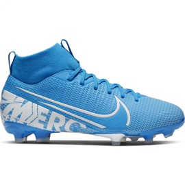 Buty piłkarskie Nike Mercurial Superfly 7 Academy FG/MG Jr AT8120 414 niebieskie