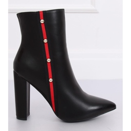 Botki na obcasie czarne NS063P Black