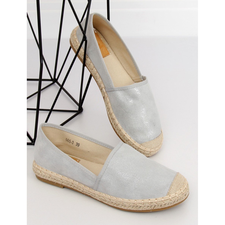 Espadryle damskie szare 665-3 Grey - Ii Gat