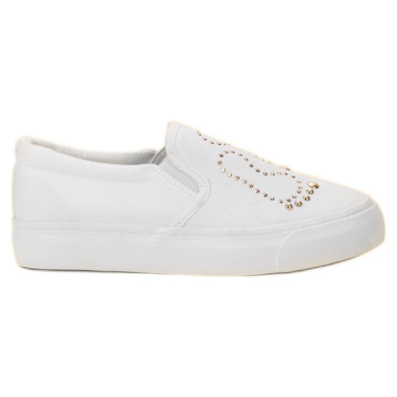 J. Star Slipony Z Dżetami białe