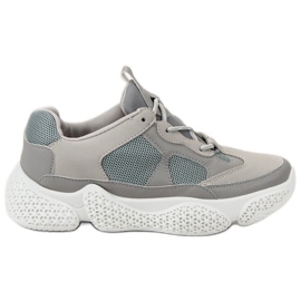 SHELOVET Modne Szare Sneakersy
