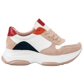 SDS Lekkie Sneakersy brązowe wielokolorowe