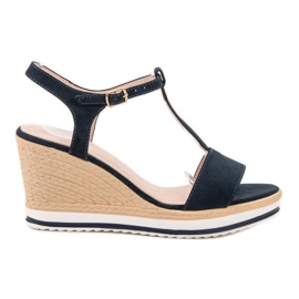 Anesia Paris Lekkie Granatowe Sandały niebieskie