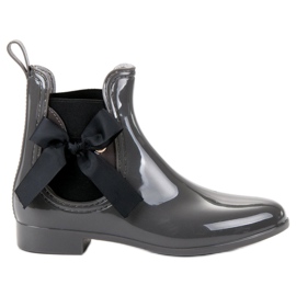 Kayla Kalosze Z Kokardką czarne szare