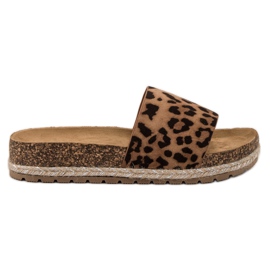 Bestelle Klasyczne Zamszowe Klapki brązowe