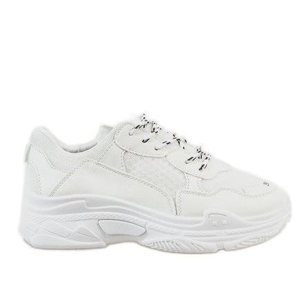 Białe modne obuwie sportowe D1901-3