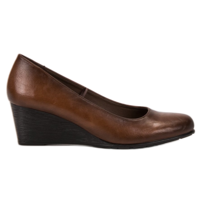 Vinceza Brązowe Czółenka Na Koturnie