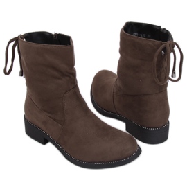 Botki damskie zielone khaki 7378-PA Green