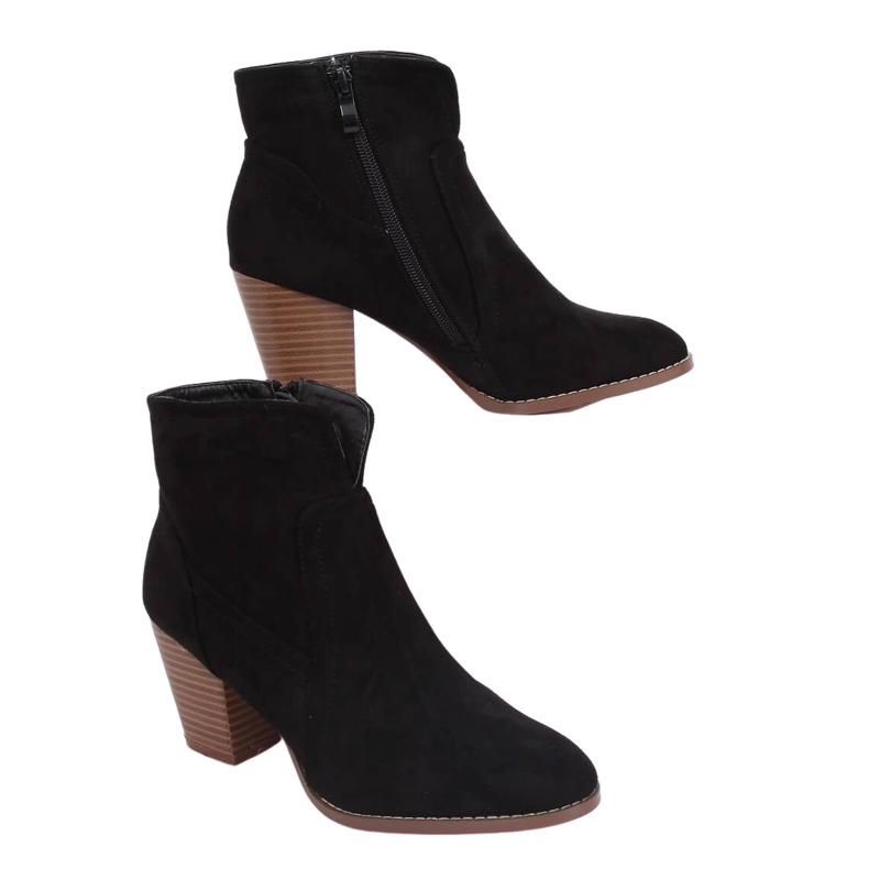 Botki na obcasie czarne YL96006 Black