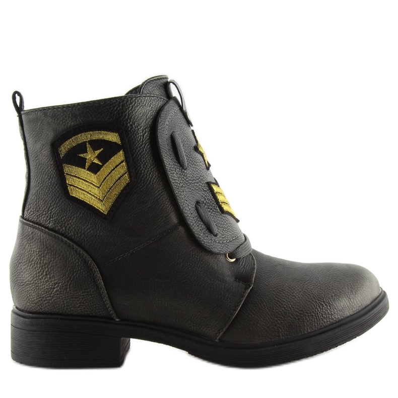 Botki workery z naszywkami szare H-4 Grey