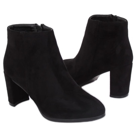 Botki klasyczne na obcasie czarne A6801 Black