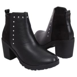Botki na stabilnym obcasie czarne Y8163 Black