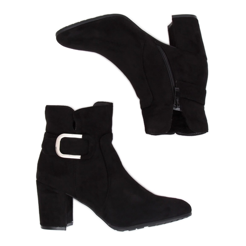 Botki na obcasie czarne YL53 Black