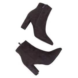 Botki na obcasie szare NS039P Grey