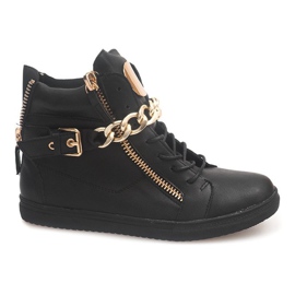 Wysokie Trampki Z Suwakiem 3346 Czarny czarne żółte