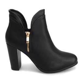 Botki Sztyblety Z Suwakiem F830 Czarny czarne