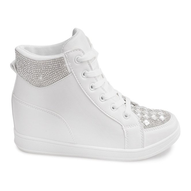 Sneakersy Z Cekinami C7165 Biały białe