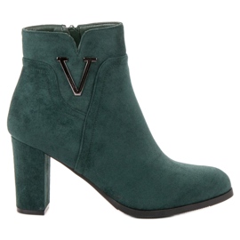 Vinceza Zamszowe Botki Na Słupku zielone