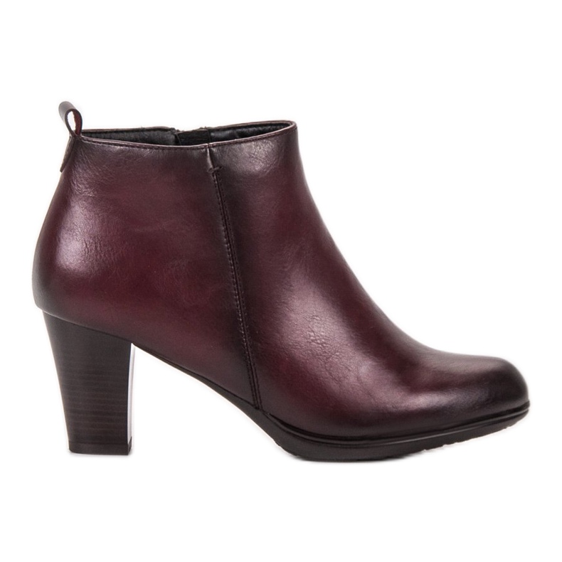 Vinceza Niskie Botki Na Obcasie czerwone