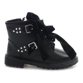 Ocieplane Ekstrawaganckie Botki TL0129-1 Czarny czarne