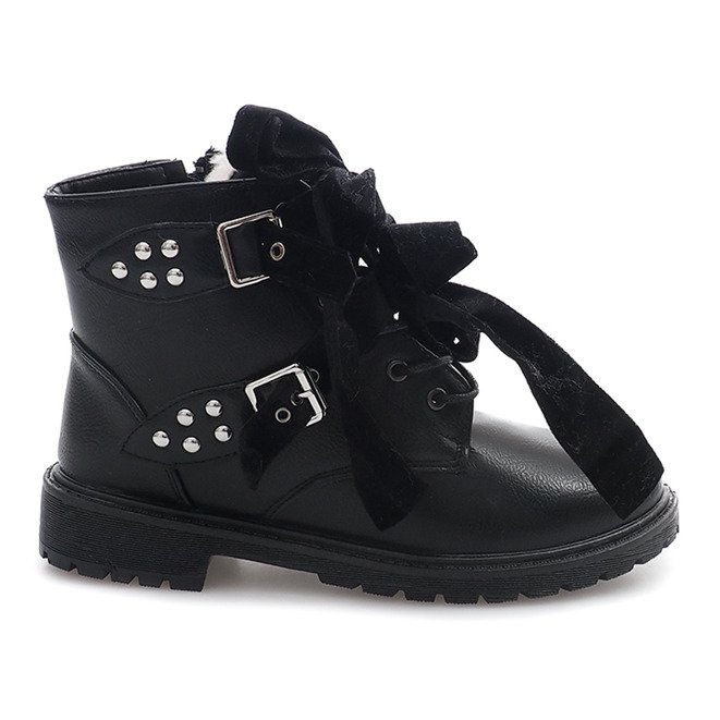 Ocieplane Ekstrawaganckie Botki TL0129-1 Czarny czarne