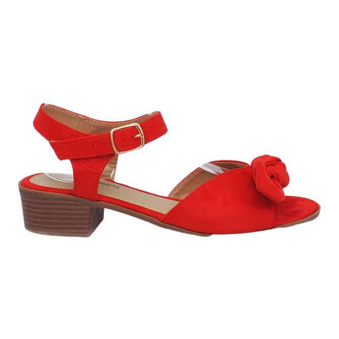 Czerwone sandałki na obcasie Noemia