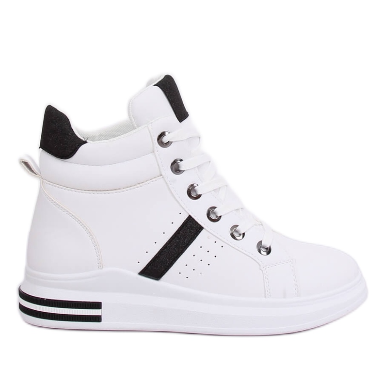 Trampki za kostkę białe CB-19078 WHITE/BLACK