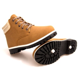 Wysokie Ocieplane Futrem Trapery 483 Camel brązowe