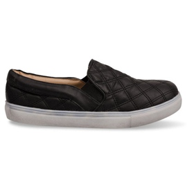 Wsuwane Trampki Pikowane Slip On 9033 Czarny czarne